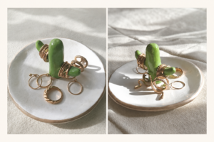 plato de arcilla para anillos